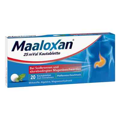 MAALOXAN® Kautabletten bei Sodbrennen mit Magenschmerzen 20 stk von A. Nattermann & Cie GmbH PZN 01423582
