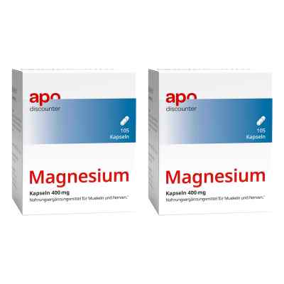 Magnesium Kapseln 400 mg von apodiscounter 2x105 stk von VIS-VITALIS GMBH PZN 08102066