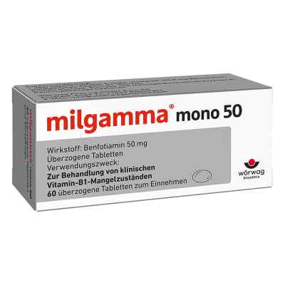 Milgamma mono 50 überzogene Tabletten 60 stk von Wörwag Pharma GmbH & Co. KG PZN 01221909
