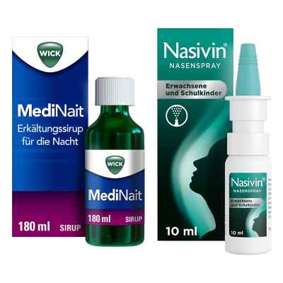 Nasivin Nasenspray 10 ml + Wick MediNait Erkältungssirup für die