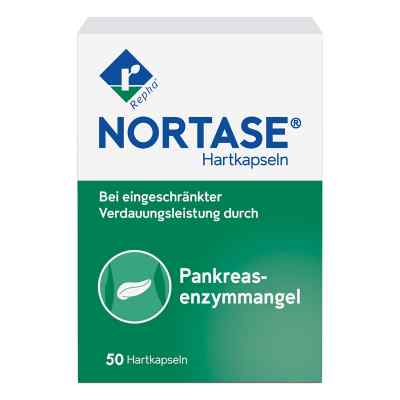 NORTASE - Verdauungsenzyme bei exokriner Pankreasinsuffizienz 50 stk von REPHA GmbH Biologische Arzneimittel PZN 01953699
