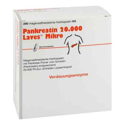 Pankreatin 20000 Laves Mikro magensaftresistent Kapseln 200 stk von Laves-Arzneimittel GmbH PZN 09385823
