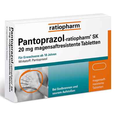 Pantoprazol-ratiopharm® SK 20 mg bei Sodbrennen  14 stk von ratiopharm GmbH PZN 05520856