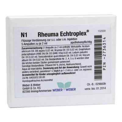 Rheuma Echtroplex Injektionslösung 5X2 ml von WEBER & WEBER GmbH & Co. KG PZN 02736314