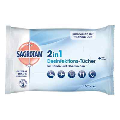 Sagrotan 2in1 Desinfektions-tücher 15 stk von Reckitt Benckiser Deutschland Gm PZN 11101081