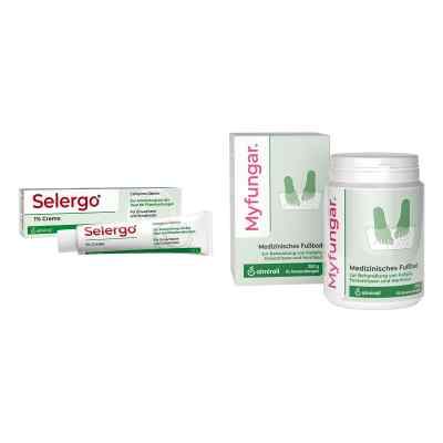 Selergo 1% + Myfungar Medizinisches Fußbad Granulat 1 Set von  PZN 08107766