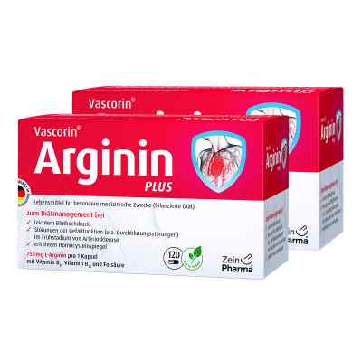 Vascorin Arginin Plus Kapseln 240 stk von Zein Pharma - Germany GmbH PZN 13157312