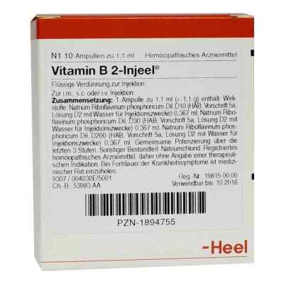 Vitamin B2 Injeel Ampullen 10 stk von Biologische Heilmittel Heel GmbH PZN 01894755