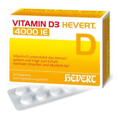 Vitamin D3 Hevert 4.000 internationale Einheiten Tabletten 90 stk von Hevert-Arzneimittel GmbH & Co. K PZN 11295470