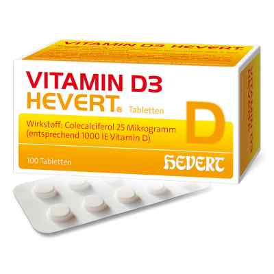 Vitamin D3 Hevert Tabletten 1.000 I.E. 100 stk von Hevert Arzneimittel GmbH & Co. K PZN 04897760