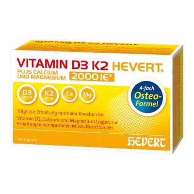 Vitamin D3 K2 Hevert plus Calcium und Magnesium 2000 I.E./ 2 Kap 120 stk von Hevert Arzneimittel GmbH & Co. K PZN 17206740