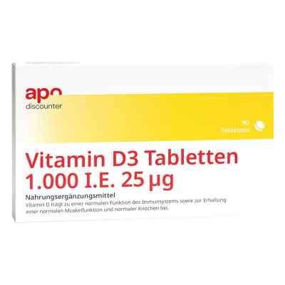 Vitamin D3 Tabletten 1000 I.e. 25 µg mit Vitamin D3 90 stk von apo.com Group GmbH PZN 16511027
