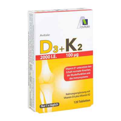 Vitamin D3+K2 2000 internationale Einheiten 120 stk von Avitale GmbH PZN 15205937