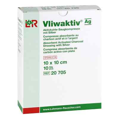 Vliwaktiv Ag Aktivkohle Saugkomp.m.silber 10x10 cm 10 stk von Lohmann & Rauscher GmbH & Co.KG PZN 04862833