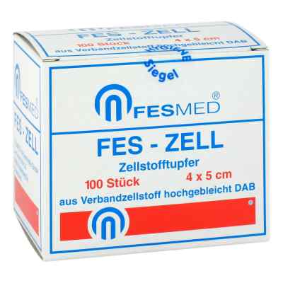 Zellstofftupfer Fes Zell 4x5 cm hochgebleicht 100 stk von FESMED Verbandmittel GmbH PZN 08851186