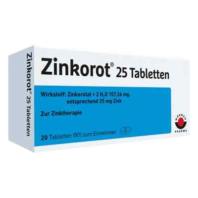 Zinkorot 25 Mg Tabletten 20 stk von Wörwag Pharma GmbH & Co. KG PZN 06890704