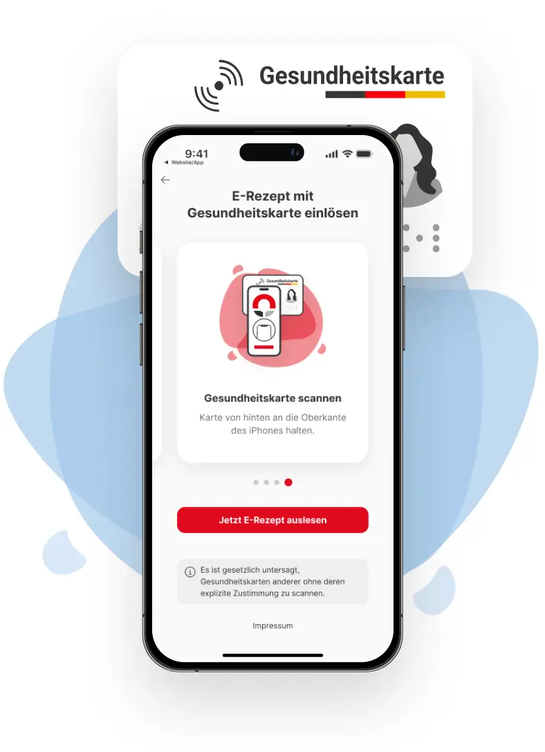 Elektronische Gesundheitskarte auf Smartphone für App-Nutzung